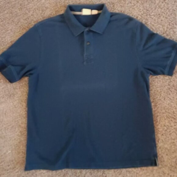 Jos A Bank Mens Navy Polo 100% Cotton Preppy Casual Medium short sleeve B7 - Picture 1 of 5
